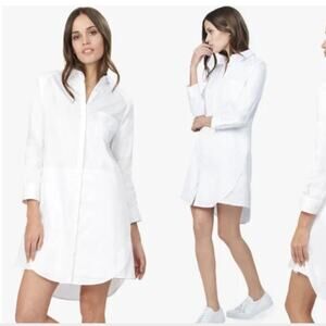 Cuyana Poplin White Cotton Layered Shirt Dress size Small